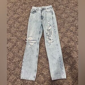PacSun Light Blue Distressed Straight Leg 90’s Boyfriend Jeans - Size 26